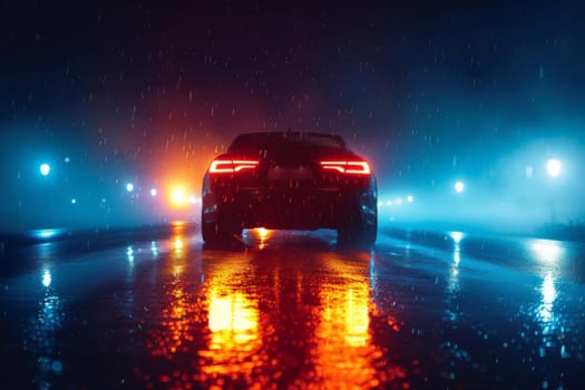 Car wallpaper, futuristic car wallpaper with a fantastic light effect background.
