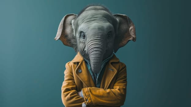 A person with a mask of an elephant on their face