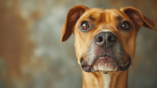 A close up of a dog looking at the camera with his mouth open