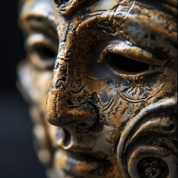 A close up of a mask with intricate designs on it