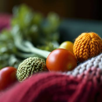 A close up of a bunch of tomatoes and some green leaves