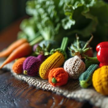 A close up of a table with vegetables and peppers