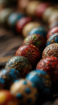 A close up of a bunch of colorful beads on top of each other