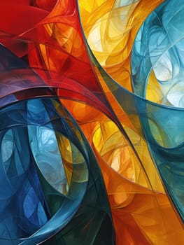 A close up of a colorful abstract painting with many different colors