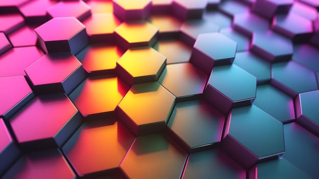 Abstract hexagon geometry background. Useful as abstract background. Neural network generated in January 2024. Not based on any actual scene or pattern.