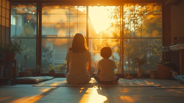 At home, a happy family enjoys time together