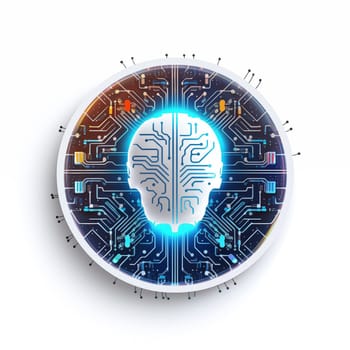 The logo of the artificial intelligence app. High quality photo