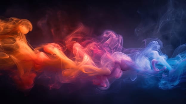 wispy pastel smoke on a black background isolated.