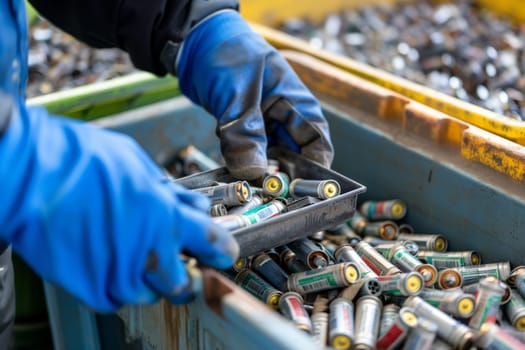 Battery AA Environmental disaster that needs to be stopped. Toxic use batteries. AI generative.