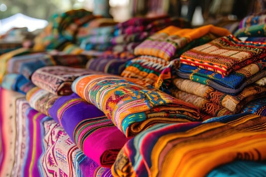 Lots of colorful fabrics