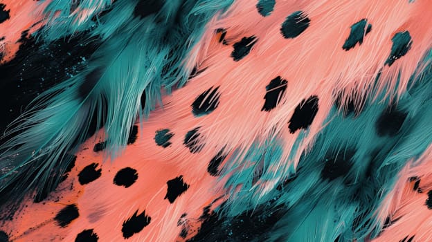 A close up of a pattern made from feathers and dots