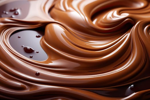 Beautiful chocolate waves of two flavors, texture of chocolate waves.