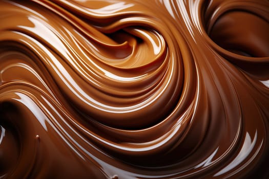 Beautiful chocolate waves of two flavors, texture of chocolate waves.