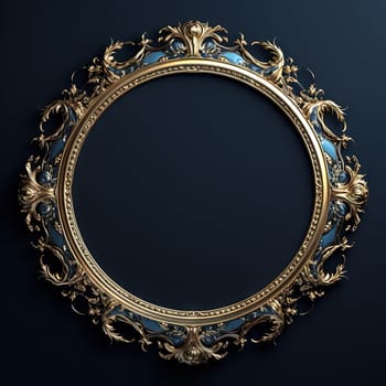 Round frame in art nouveau style with ornament. Retro frame with fairytale and magic decoration. Generated AI