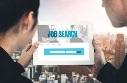 Online job search on modish website for worker to search for job opportunities on the recruitment internet network