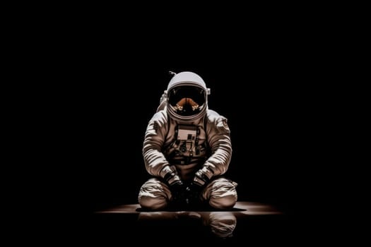 Portrait of astronaut in space . Generative AI..