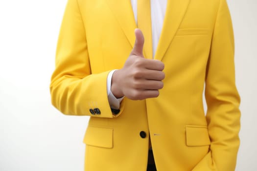 A man in a suit giving a thumbs up, created with Generative Ai.