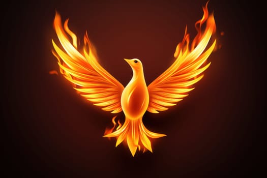 Flying Phoenix burst into flames created with .Generative AI.