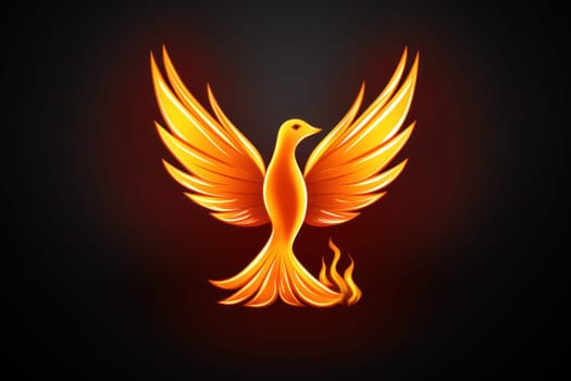 Flying Phoenix burst into flames created with .Generative AI.