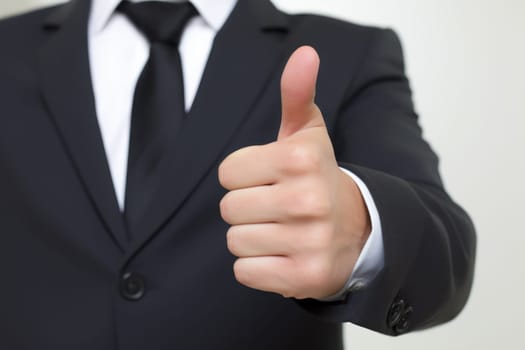 A man in a suit giving a thumbs up, created with Generative Ai.