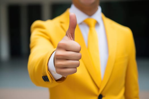 A man in a suit giving a thumbs up, created with Generative Ai.