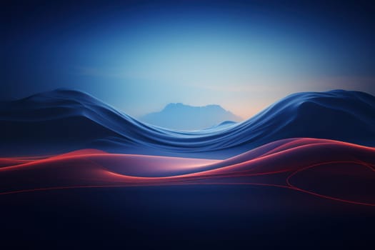 Futuristic point wave. Abstract background with a dynamic wave. Generative AI.