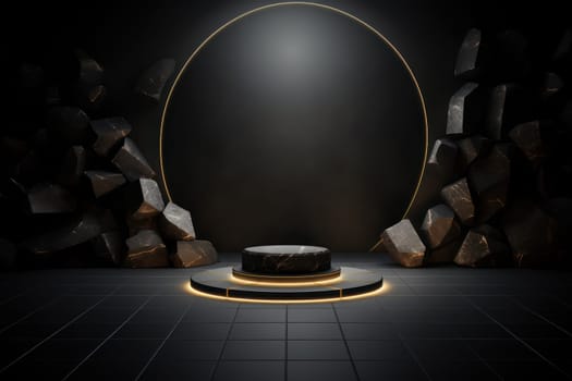 marble display podium for mockup . product advertisement . generative ai.