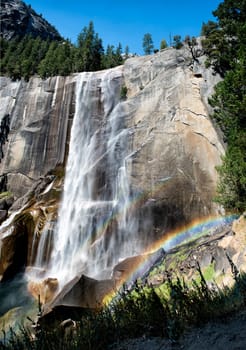 Yosemite Park falls sunny view in summer