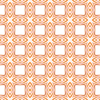 Repeating striped hand drawn border. Orange bold boho chic summer design. Textile ready classic print, swimwear fabric, wallpaper, wrapping. Striped hand drawn design.