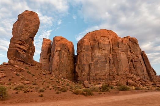 Monument Valley view detail of rocks