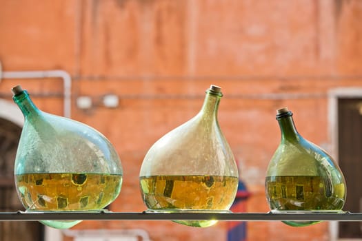 Venice canals reflected in a bottle