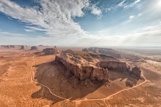 Monument Valley aerial sky view from balloon