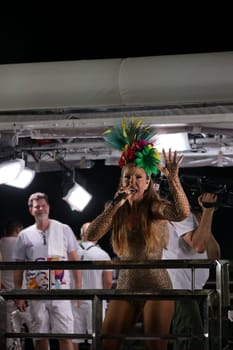 salvador, bahia, brazil - february 12, 2024: singer Ivete Sangalo is seen during a performance at carnalva in Salvador