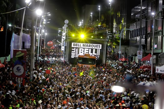 salvador, bahia, brazil - february 10, 2024: electric trio during caranval in the city of Salvador.