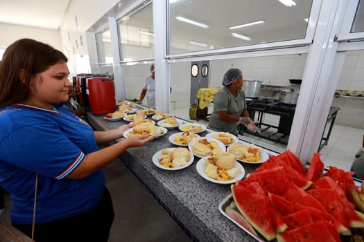 ibicui, bahia, brazil - december 9, 2023: feeding young people in a public school in the city of Ibicui