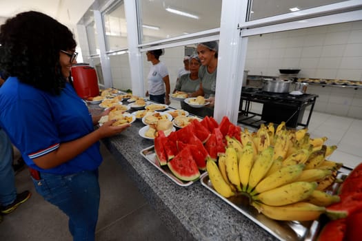 ibicui, bahia, brazil - december 9, 2023: feeding young people in a public school in the city of Ibicui