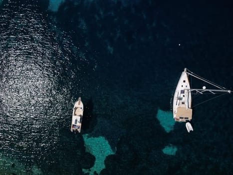 Vis Island, in Italian Lissa, island of Croatia in the Adriatic Sea. It is the outermost major island of the Dalmatian archipelago panoramic aerial view landscape