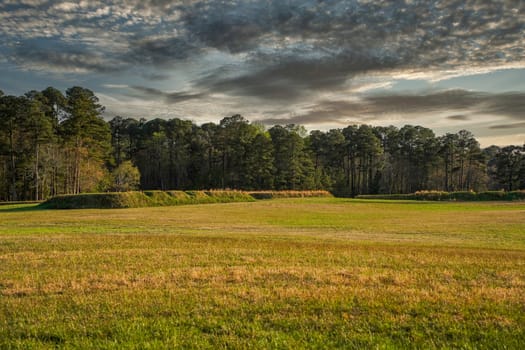 Allied defense line at the Yorktown Battlefield in the State of Virginia USA