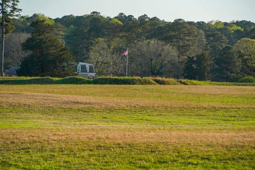 Allied defense line at the Yorktown Battlefield in the State of Virginia USA