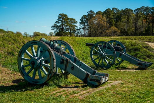 Grand French Battery at the Yorktown Battlefield in the State of Virginia USA
