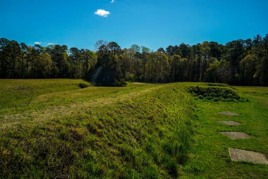 Allied defense line at the Yorktown Battlefield in the State of Virginia USA