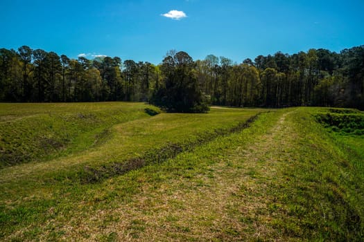 Allied defense line at the Yorktown Battlefield in the State of Virginia USA