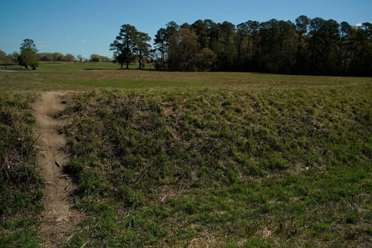 Allied defense line at the Yorktown Battlefield in the State of Virginia USA