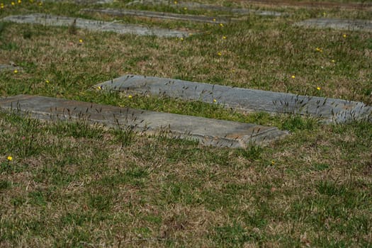 Civil war tombstones tomb of American Revolution british soldier settler in Yorktown, Virginia USA