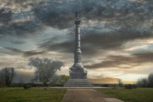 Yorktown Victory monument at Battlefield in the State of Virginia USA