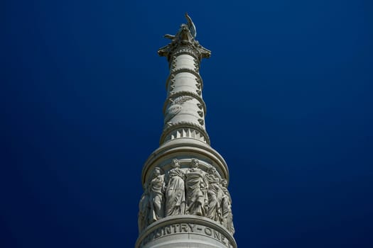 Yorktown Victory monument at Battlefield in the State of Virginia USA