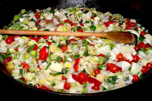 raw slovenian vegetables for Cevapcici sausage