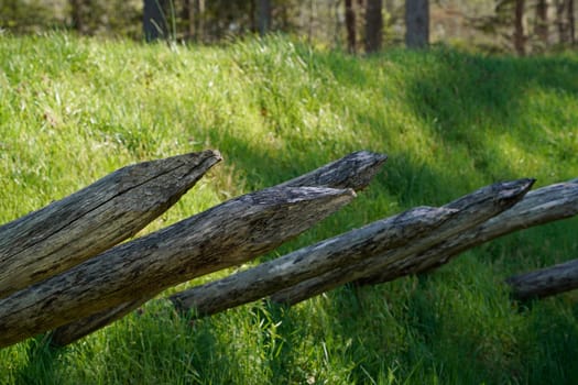 Defense line of camp site of American Revolution british soldier settler in Yorktown, Virginia USA