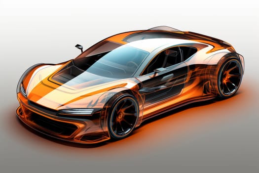 Illustration of a car with a transparent body revealing the underlying structure.