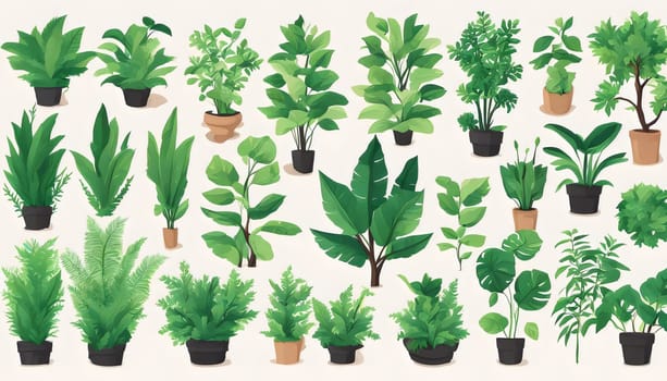 Assortment of Potted Houseplants Created by artificial intelligence